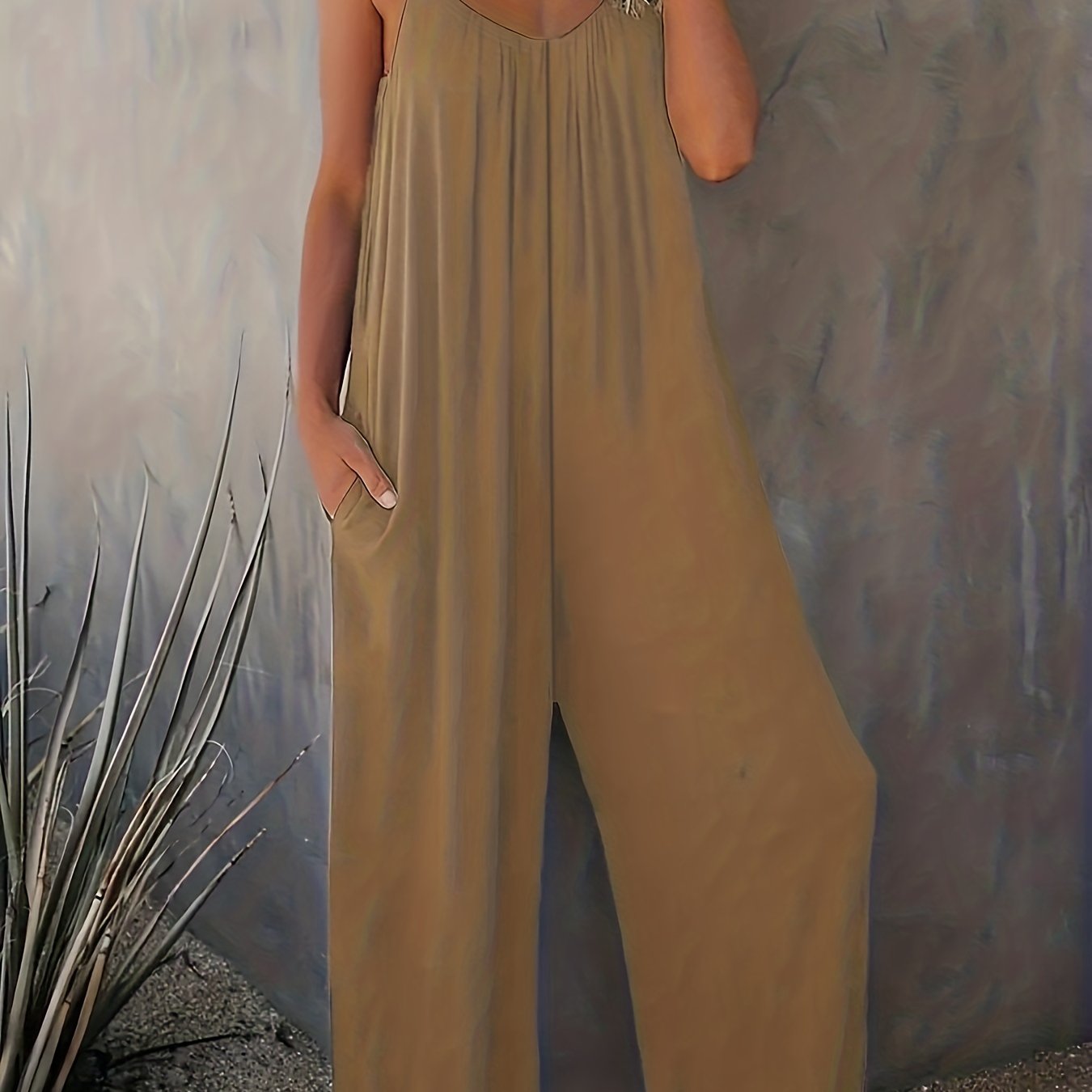 Jumpsuit | Spaghetti Strap Wide Leg One-Piece Stylish Design 13