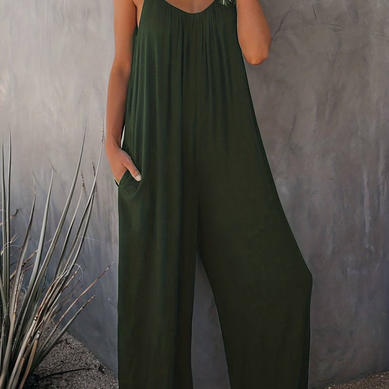 Jumpsuit | Spaghetti Strap Wide Leg One-Piece Stylish Design 3