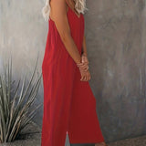Jumpsuit | Spaghetti Strap Wide Leg One-Piece Stylish Design 4