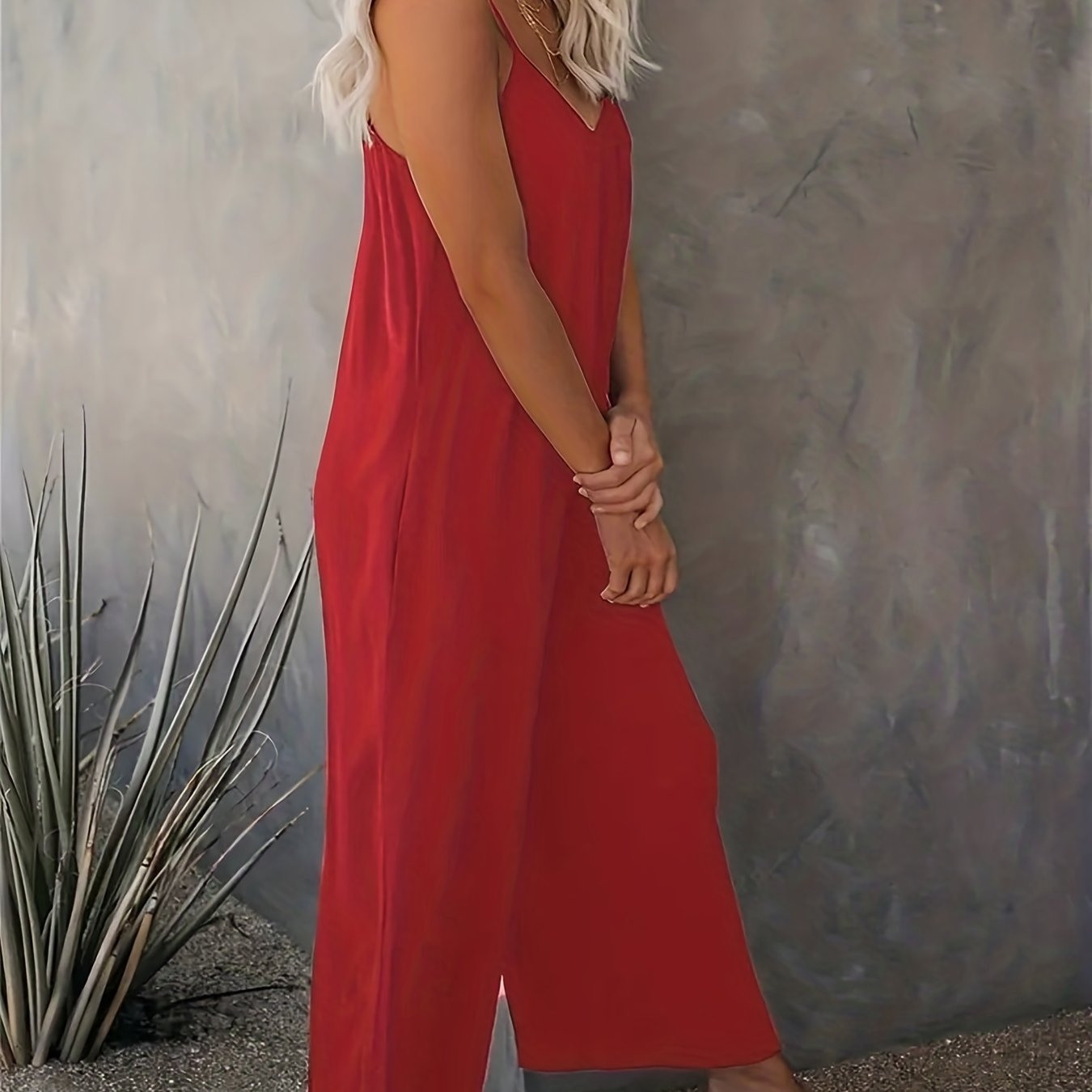 Jumpsuit | Spaghetti Strap Wide Leg One-Piece Stylish Design 5