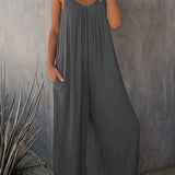 Jumpsuit | Spaghetti Strap Wide Leg One-Piece Stylish Design 7