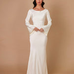 Long Sleeve Maxi Dress - White front