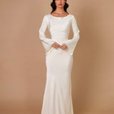 Long Sleeve Maxi Dress - White front
