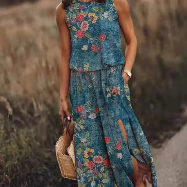 Women's Sleeveless Flowing Maxi Dress | Elegant Lightweight Summer Dress