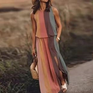 Women's Sleeveless Flowing Maxi Dress | Elegant Lightweight Summer Dress