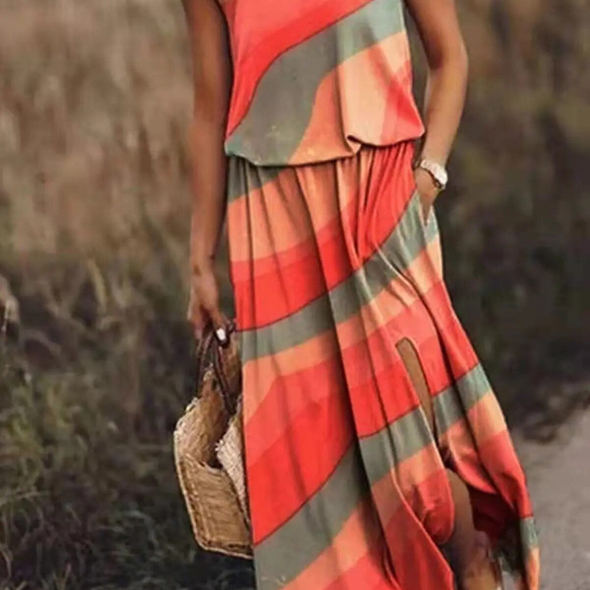 Women's Sleeveless Flowing Maxi Dress | Elegant Lightweight Summer Dress