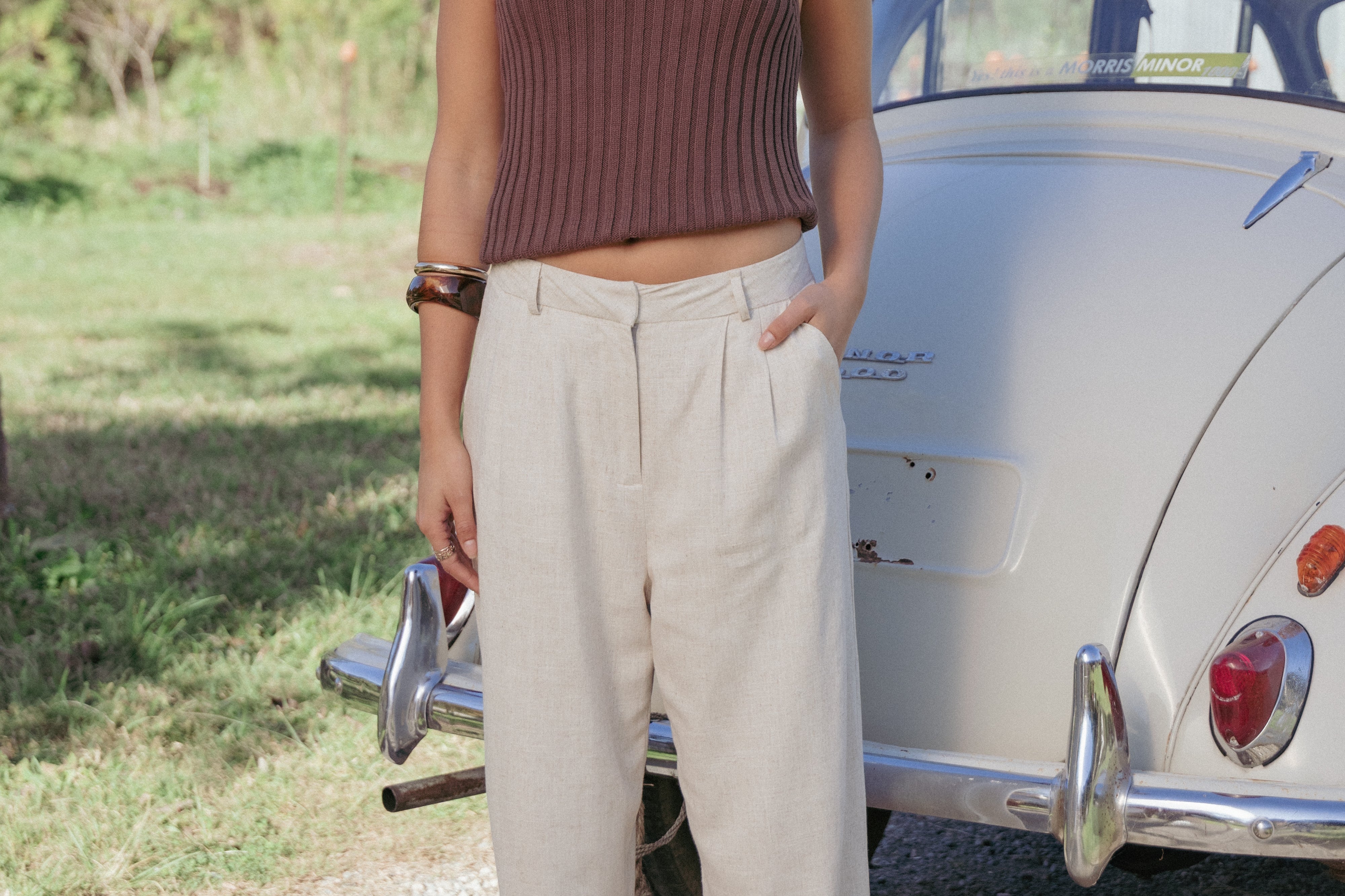 Linen Pants | High-Rise Pleated Casual Trousers 0