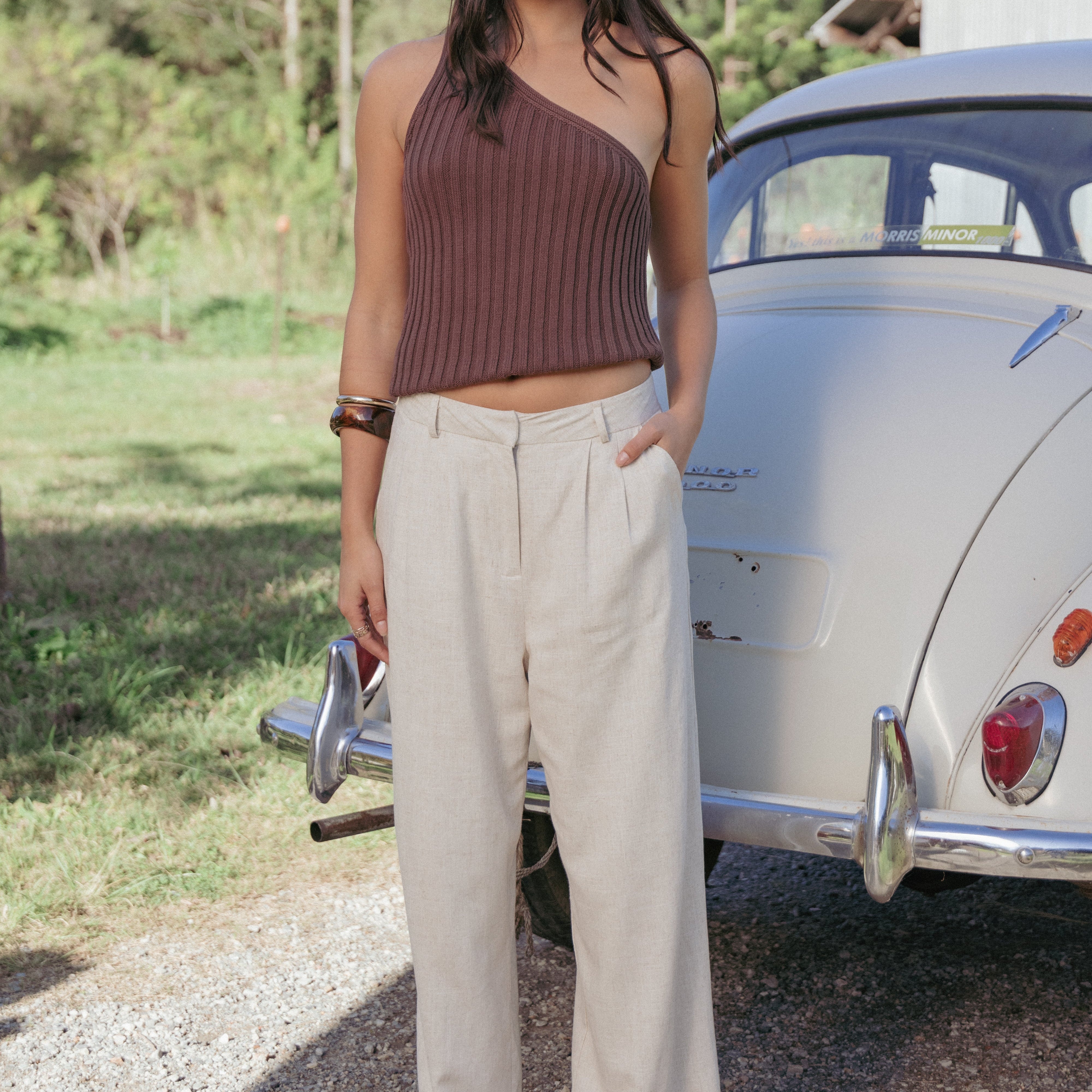 Linen Pants | High-Rise Pleated Casual Trousers 0