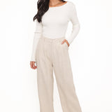Linen Pants | High-Rise Pleated Casual Trousers 1