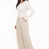 Linen Pants | High-Rise Pleated Casual Trousers 3
