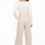 Linen Pants | High-Rise Pleated Casual Trousers 4