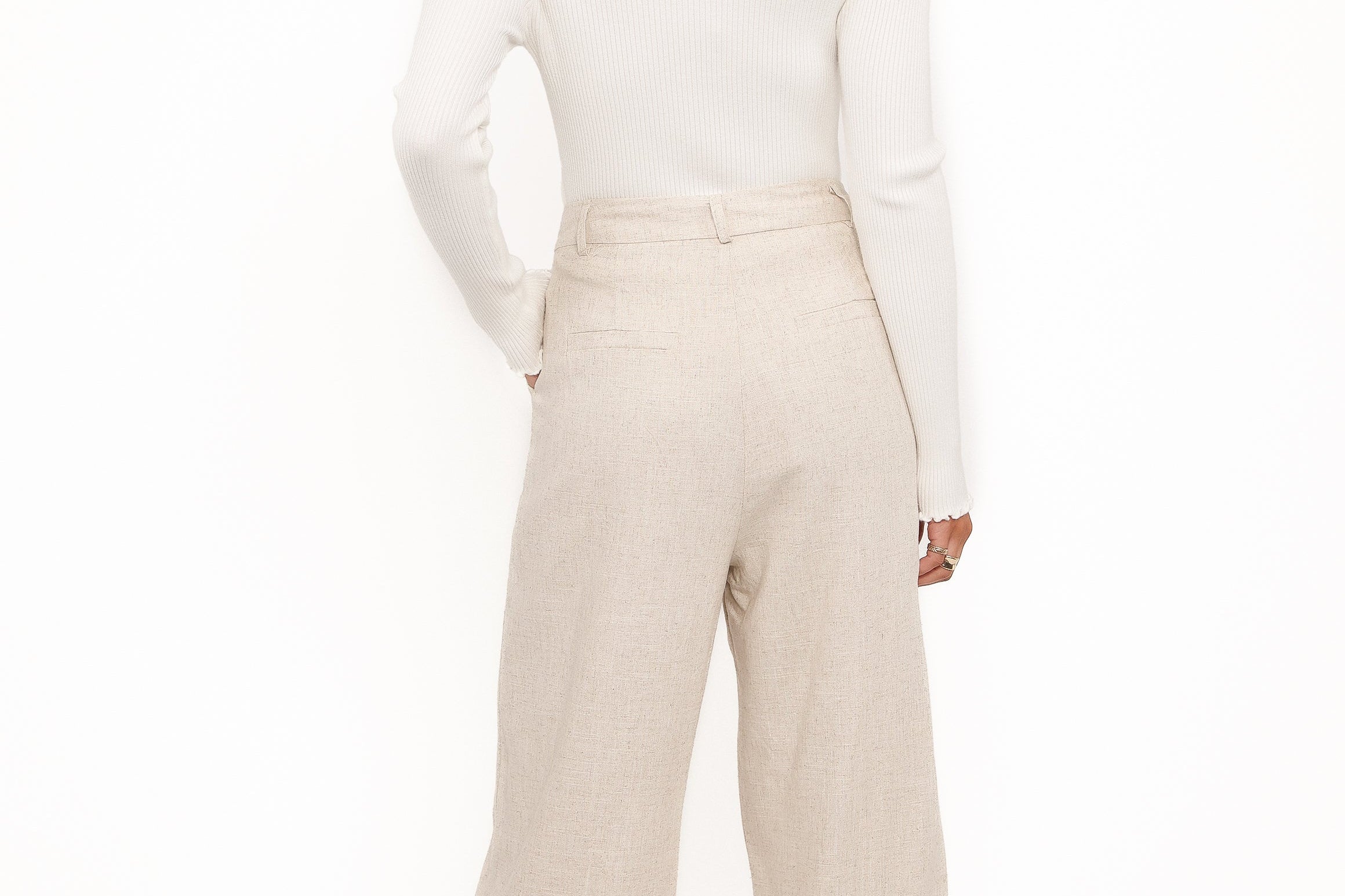 Linen Pants | High-Rise Pleated Casual Trousers 4