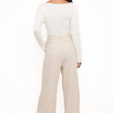 Linen Pants | High-Rise Pleated Casual Trousers 4