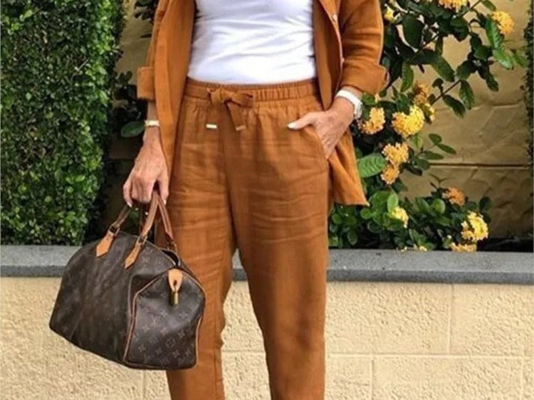 Linen Set | Elegant Casual Outfit | Comfortable Versatile Design 1