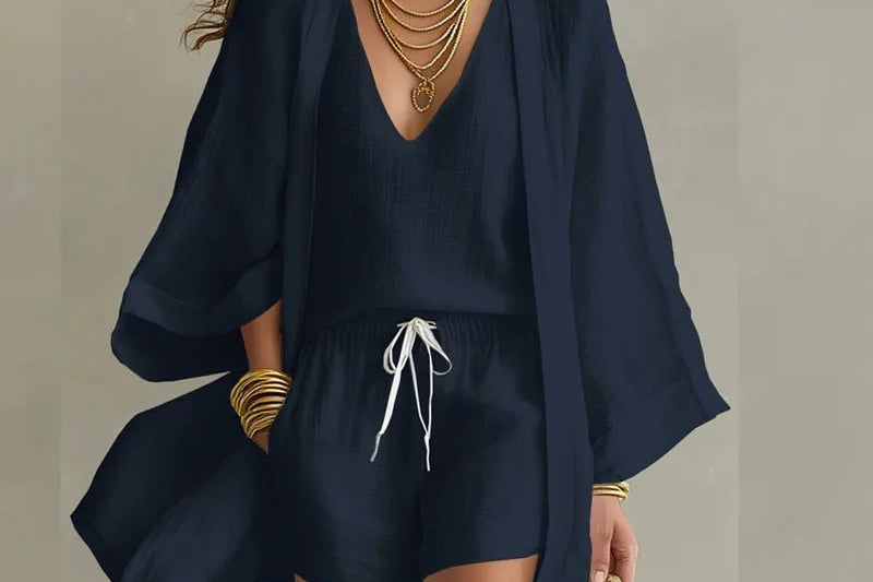 Linen Three Piece Set | Effortless Chic Summer Ensemble | Flattering Relaxed Fit 4