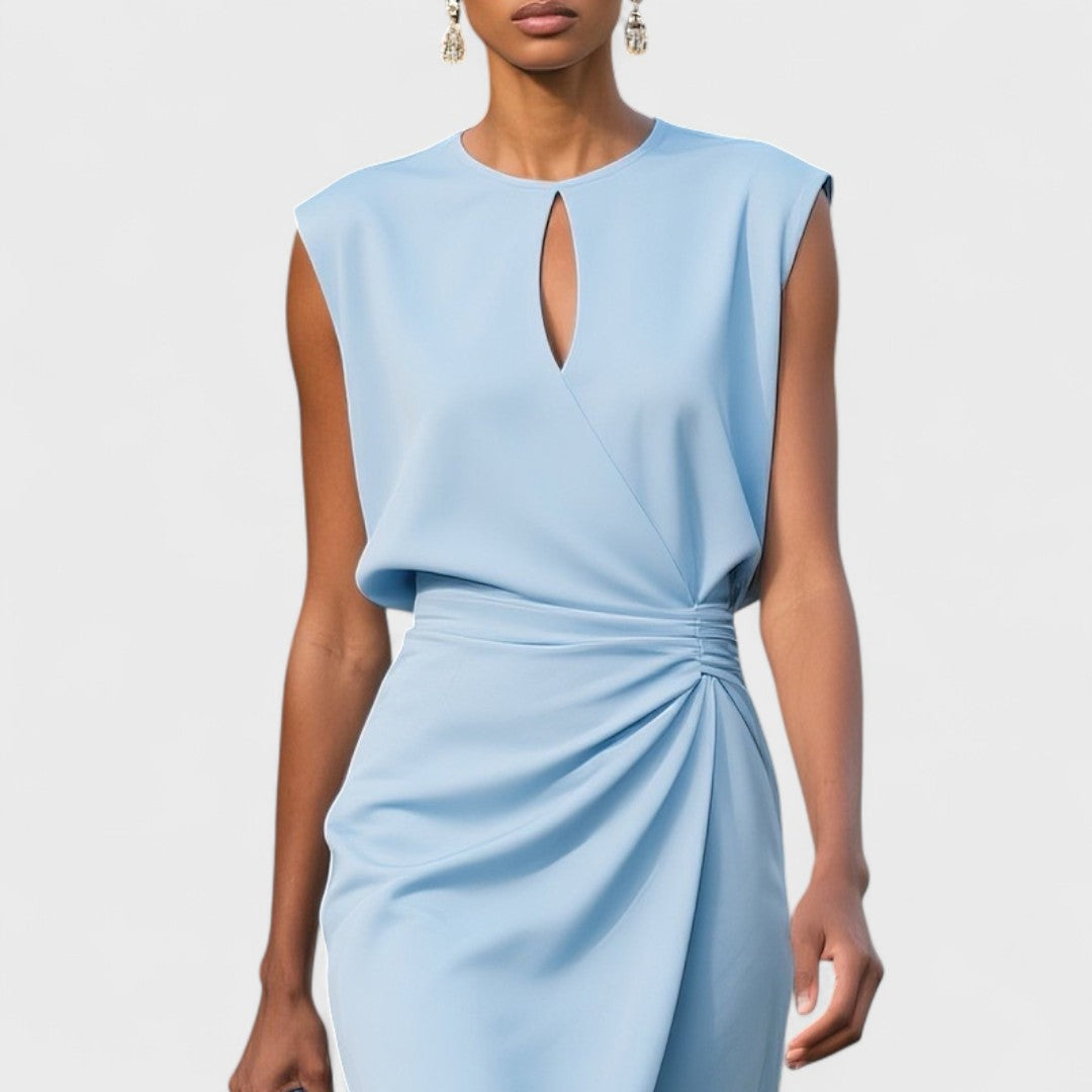 Keyhole Draped Waist Midi Dress detail