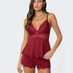 Lounge Set | Lace Trim Cami and Shorts | Elegant and Comfortable 4