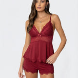 Lounge Set | Lace Trim Cami and Shorts | Elegant and Comfortable 4