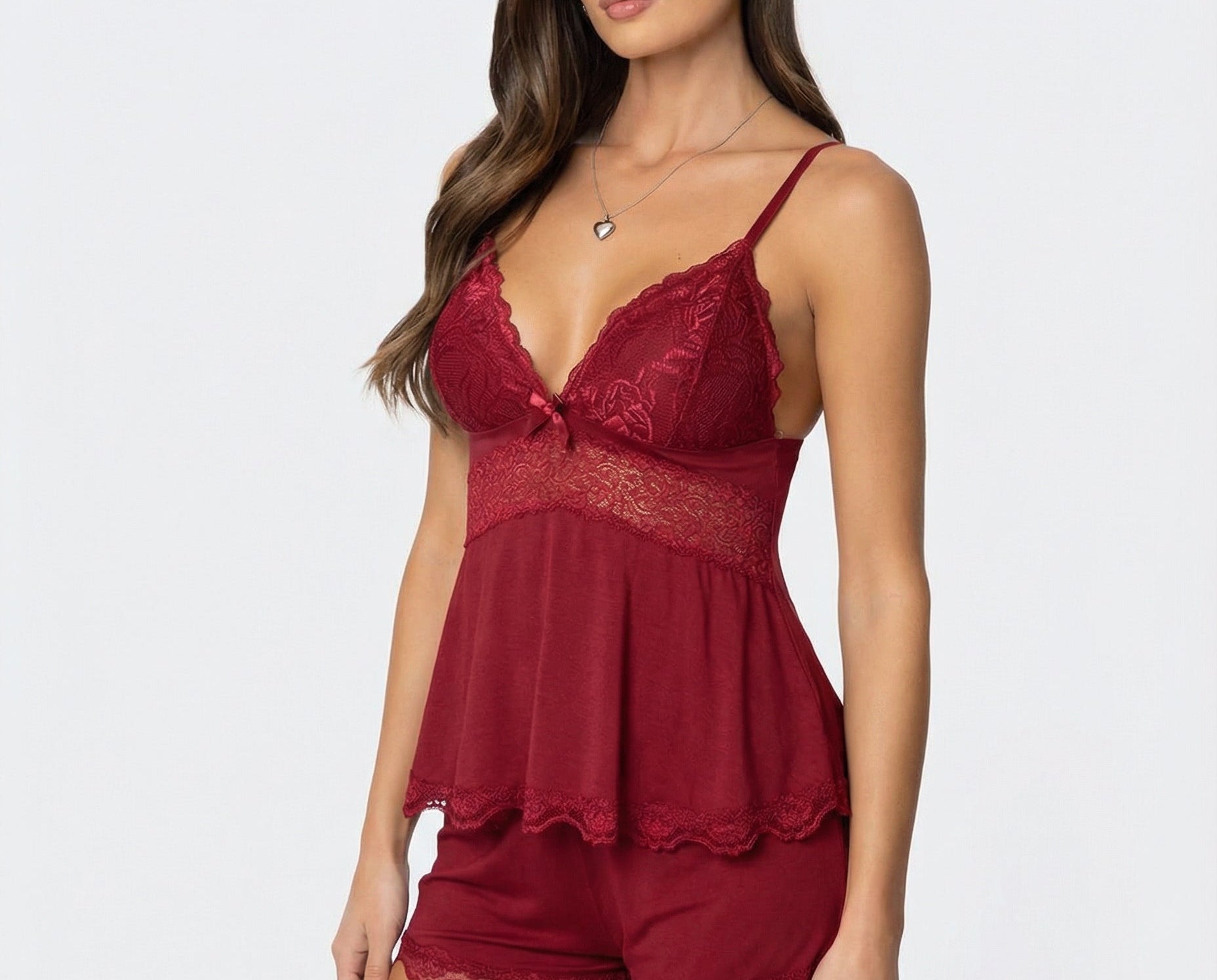 Lounge Set | Lace Trim Cami and Shorts | Elegant and Comfortable 5
