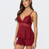 Lounge Set | Lace Trim Cami and Shorts | Elegant and Comfortable 5