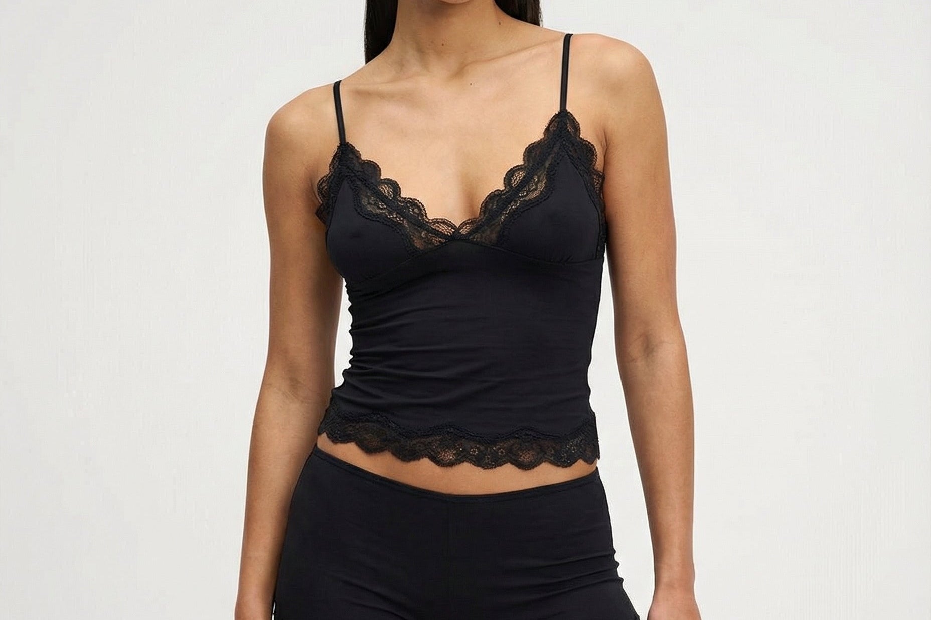 Loungewear Set | Elegant Lace Cami and Shorts | Soft and Comfortable Matching Lounge Set 0