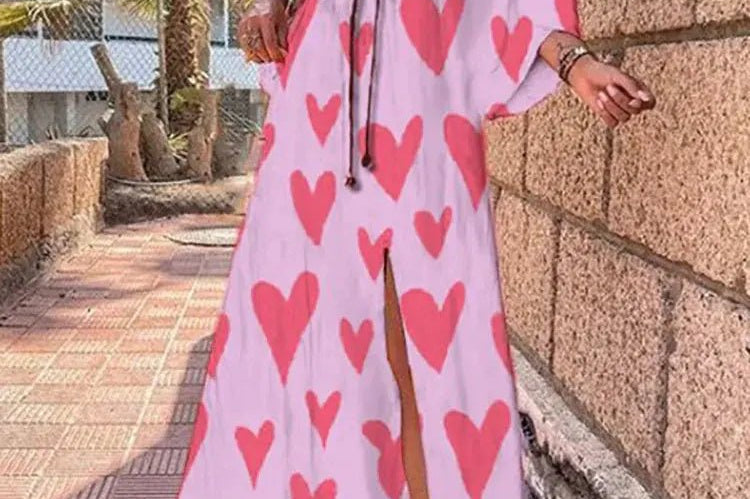 Maxi Dress | Abstract Print Long Summer Dress with Flowy Kimono Sleeves 4