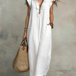 Maxi Dress | Bohemian Ruffle V-Neck Long Dress with Sleeves 4