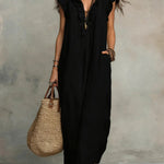 Maxi Dress | Bohemian Ruffle V-Neck Long Dress with Sleeves 5