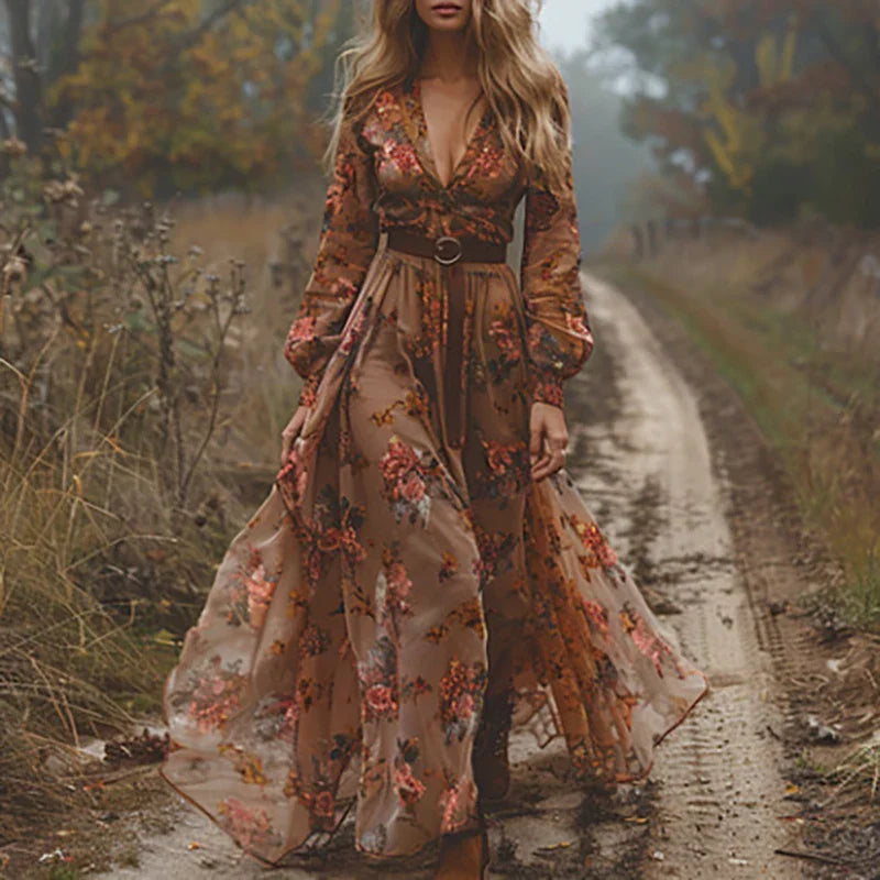 Maxi Dress | Boho Long Sleeve Maxi Dress | Elegant and Comfortable 3