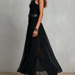 Maxi Dress | Boho Style Long Dress with Sheer Tulle Skirt and Fitted Bodice 5