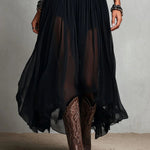 Maxi Dress | Boho Style Long Dress with Sheer Tulle Skirt and Fitted Bodice 6