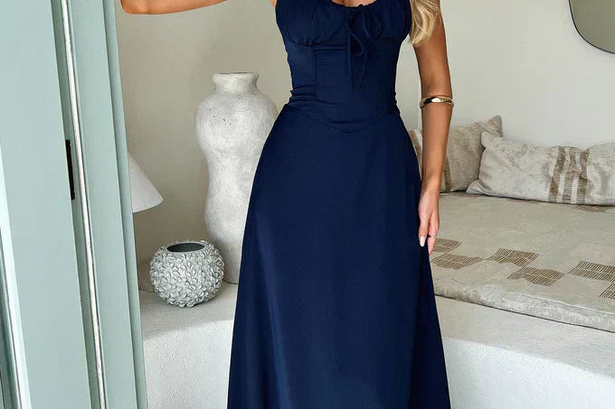 Maxi Dress | Crossed Design Long Summer Dress | Elegant Flowing Fit 3