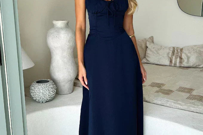 Maxi Dress | Crossed Design Long Summer Dress | Elegant Flowing Fit 4