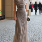 Maxi Dress | Elegant Draped Wedding Guest Dress with Flattering Silhouette 0