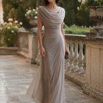 Maxi Dress | Elegant Draped Wedding Guest Dress with Flattering Silhouette 1