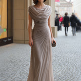 Maxi Dress | Elegant Draped Wedding Guest Dress with Flattering Silhouette 3