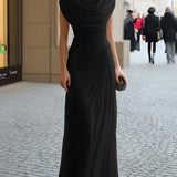 Maxi Dress | Elegant Draped Wedding Guest Dress with Flattering Silhouette 4