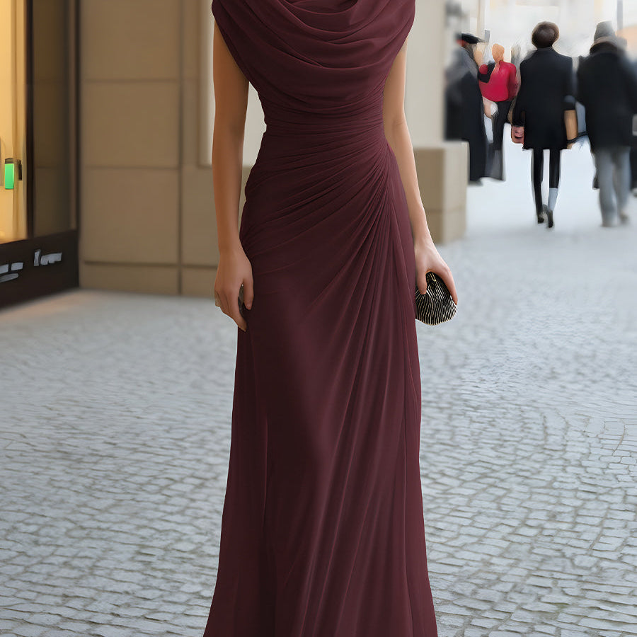 Maxi Dress | Elegant Draped Wedding Guest Dress with Flattering Silhouette 6