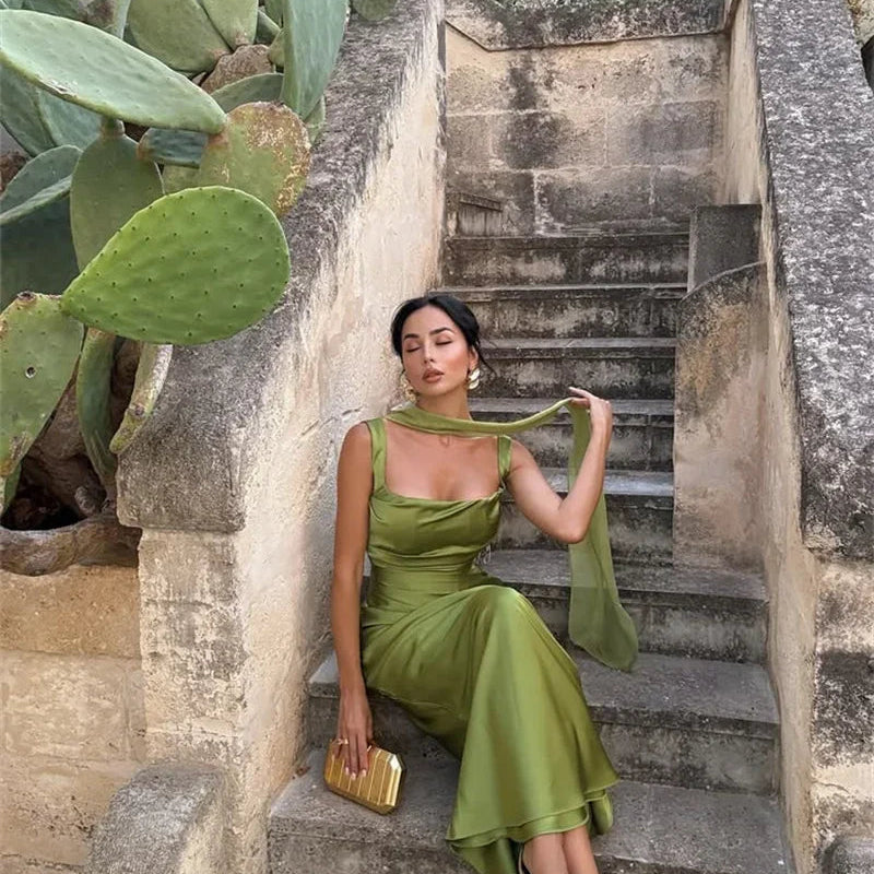 Maxi Dress | Elegant Flowing Wedding Guest Gown | Chic Formal Design 1