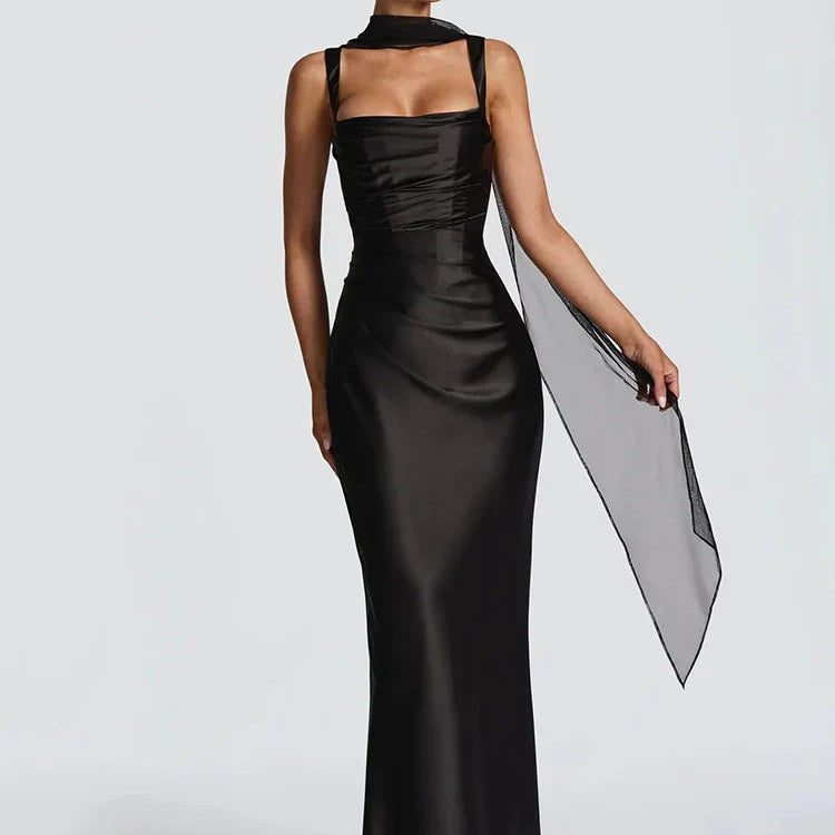 Maxi Dress | Elegant Flowing Wedding Guest Gown | Chic Formal Design 4