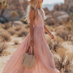 Maxi Dress | Elegant Halter Neck Summer Gown | Flowy Relaxed Fit Long Dress 4