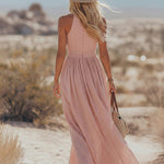 Maxi Dress | Elegant Halter Neck Summer Gown | Flowy Relaxed Fit Long Dress 5