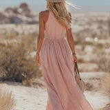 Maxi Dress | Elegant Halter Neck Summer Gown | Flowy Relaxed Fit Long Dress 5