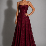 Maxi Dress | Elegant Lace Evening Gown | Flattering Strappy Design 0