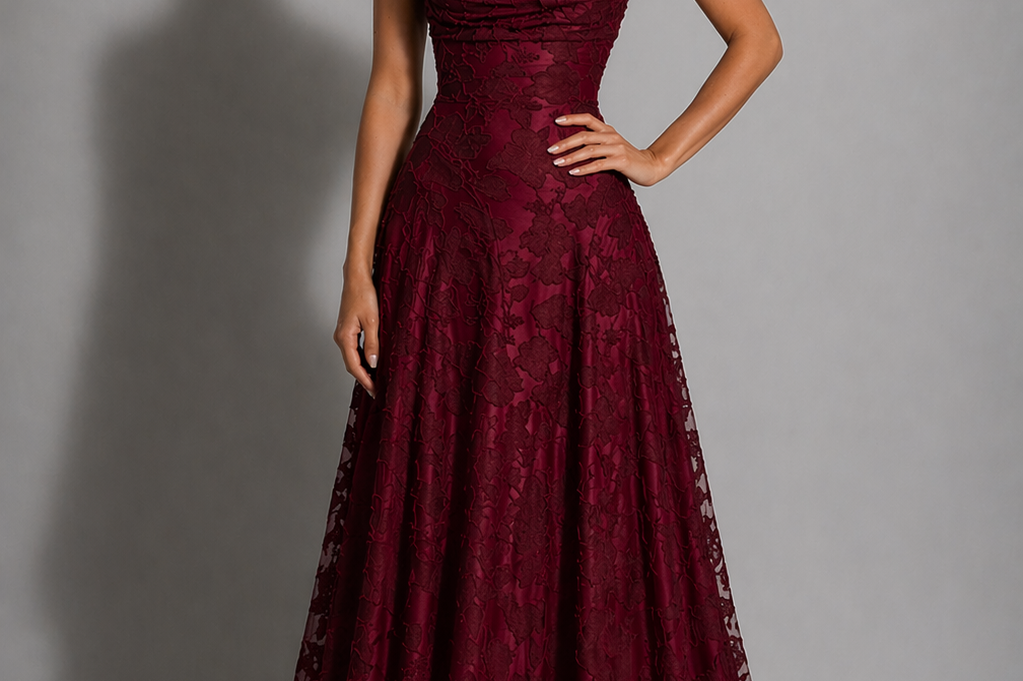 Maxi Dress | Elegant Lace Evening Gown | Flattering Strappy Design 0