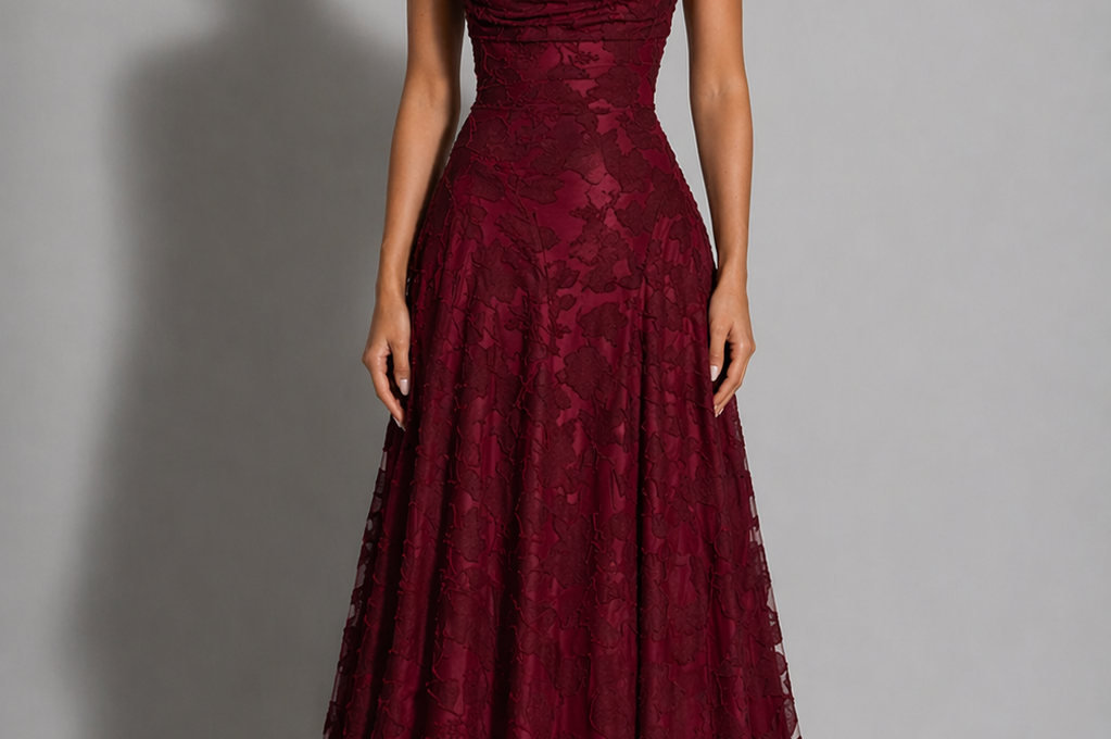 Maxi Dress | Elegant Lace Evening Gown | Flattering Strappy Design 1