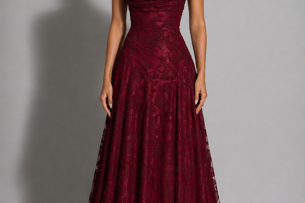 Maxi Dress | Elegant Lace Evening Gown | Flattering Strappy Design 1