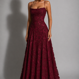 Maxi Dress | Elegant Lace Evening Gown | Flattering Strappy Design 7