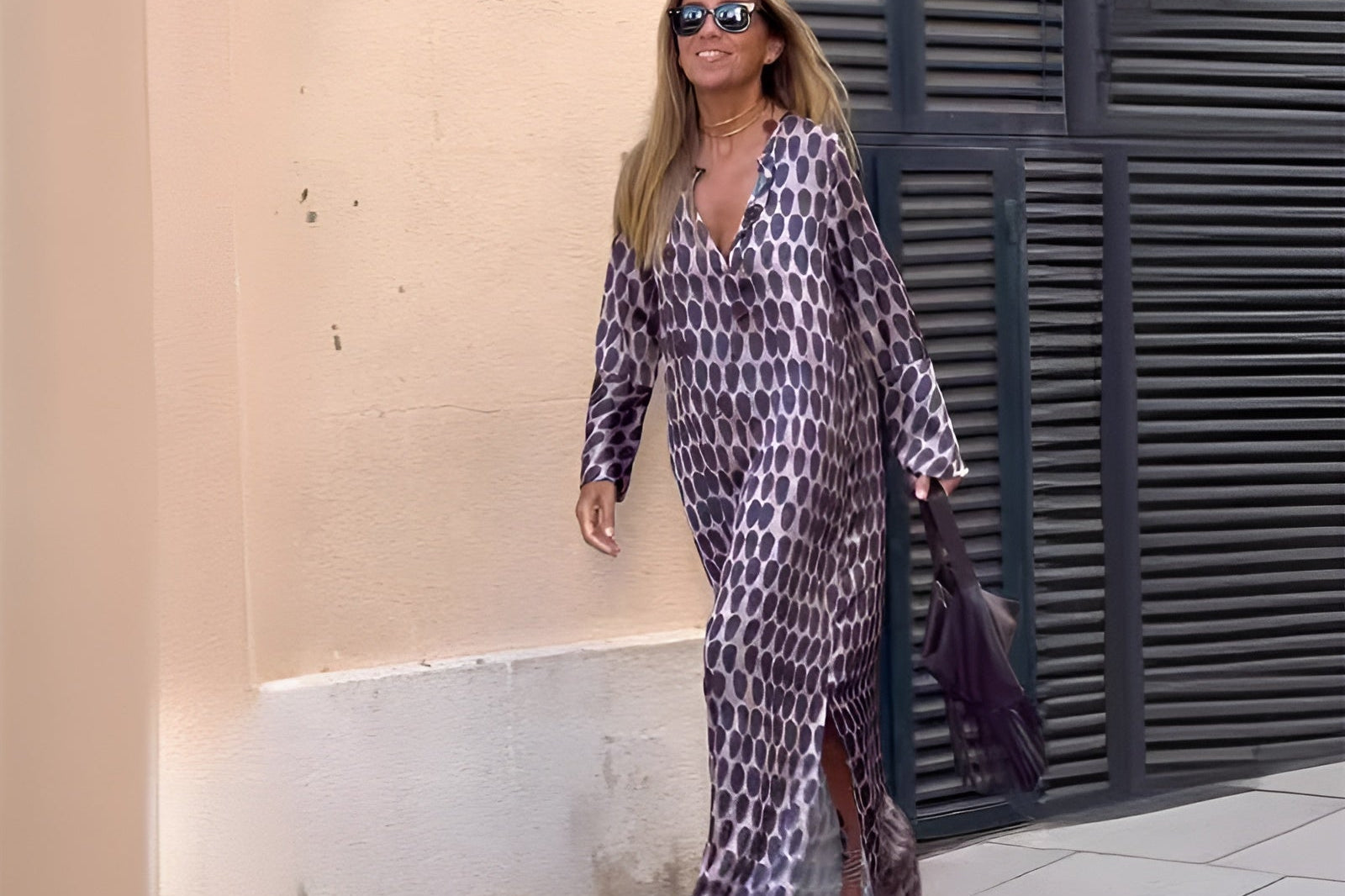 Maxi Dress | Elegant Long Sleeve Maxi Dress with Fluid Fit 0