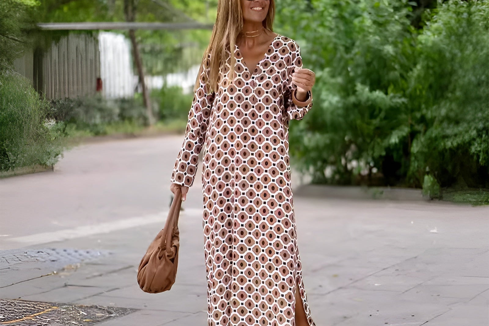 Maxi Dress | Elegant Long Sleeve Maxi Dress with Fluid Fit 1